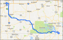 Joplin to Ridgedale Map