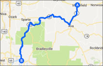 Mansfield to Forsyth Map