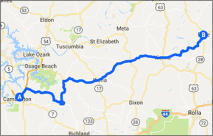 Camdenton to Belle Map